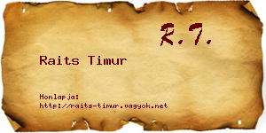 Raits Timur névjegykártya